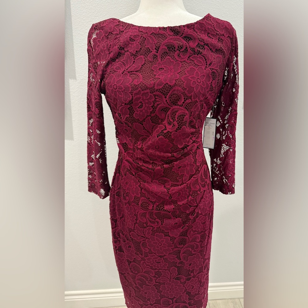 NWT Jessica Howard Elegant Lace Burgundy Dress size 6